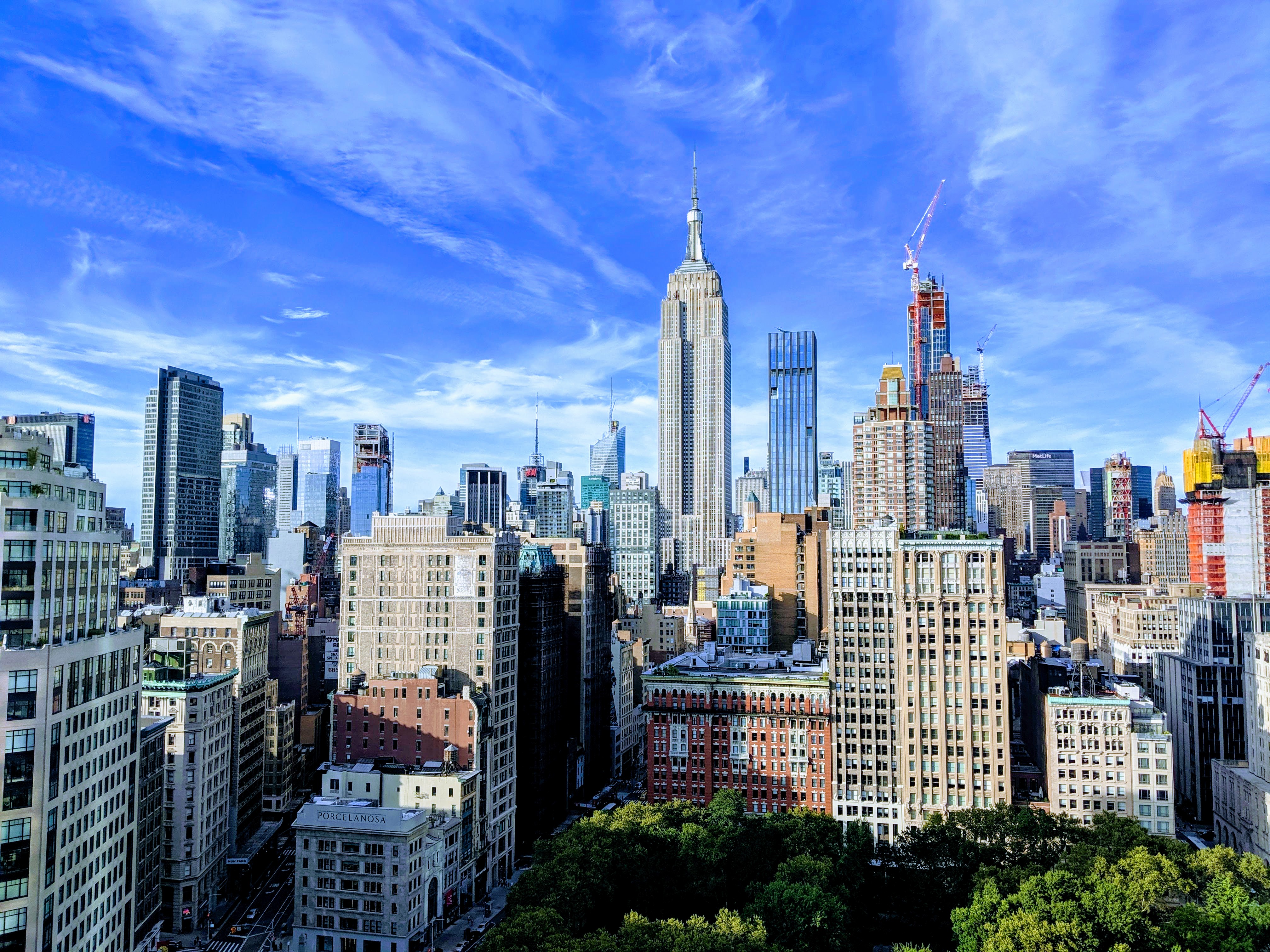 View of NYC, Empire State building, looking North