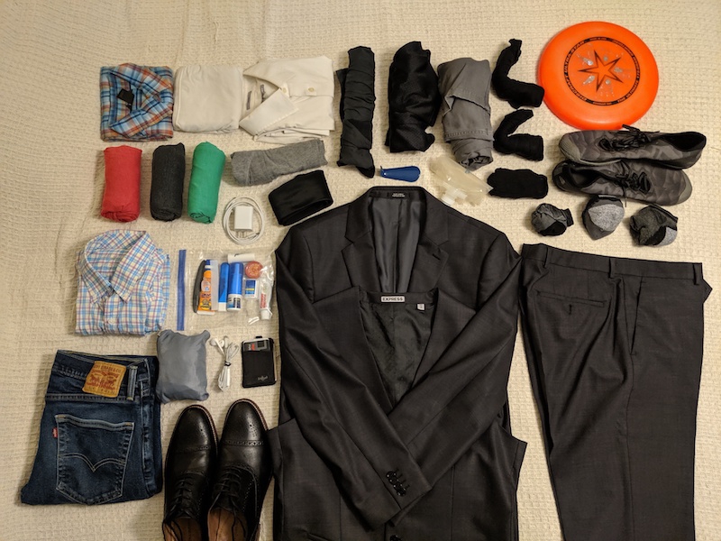 My NYC packlist laid out for display