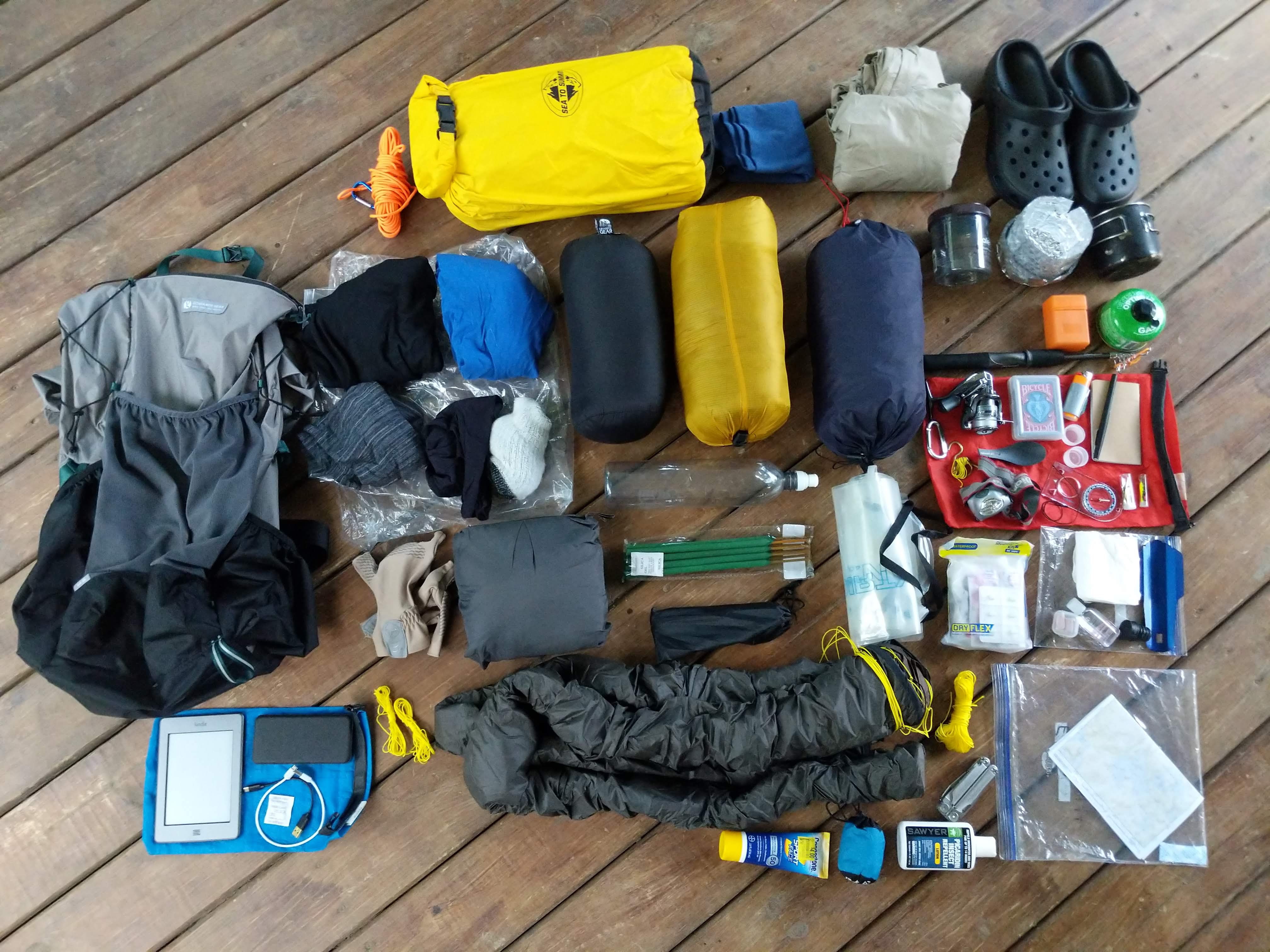 Knolling my gear for BWCA